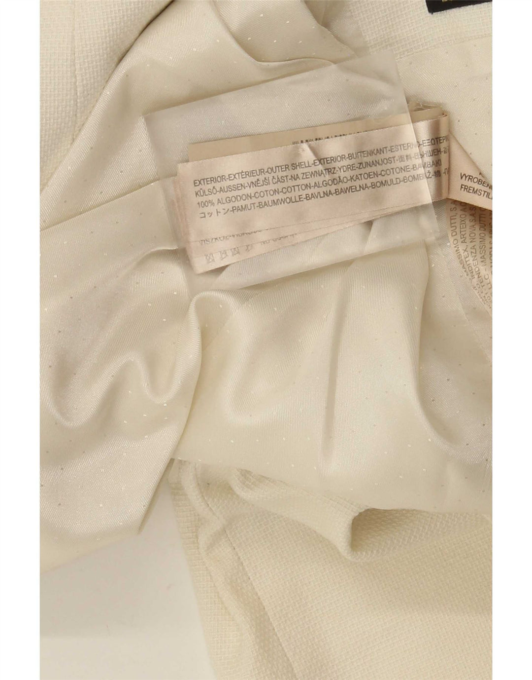 Женский пиджак на 1 пуговице Massimo Dutti EU 40, средний цвет, белый хлопок