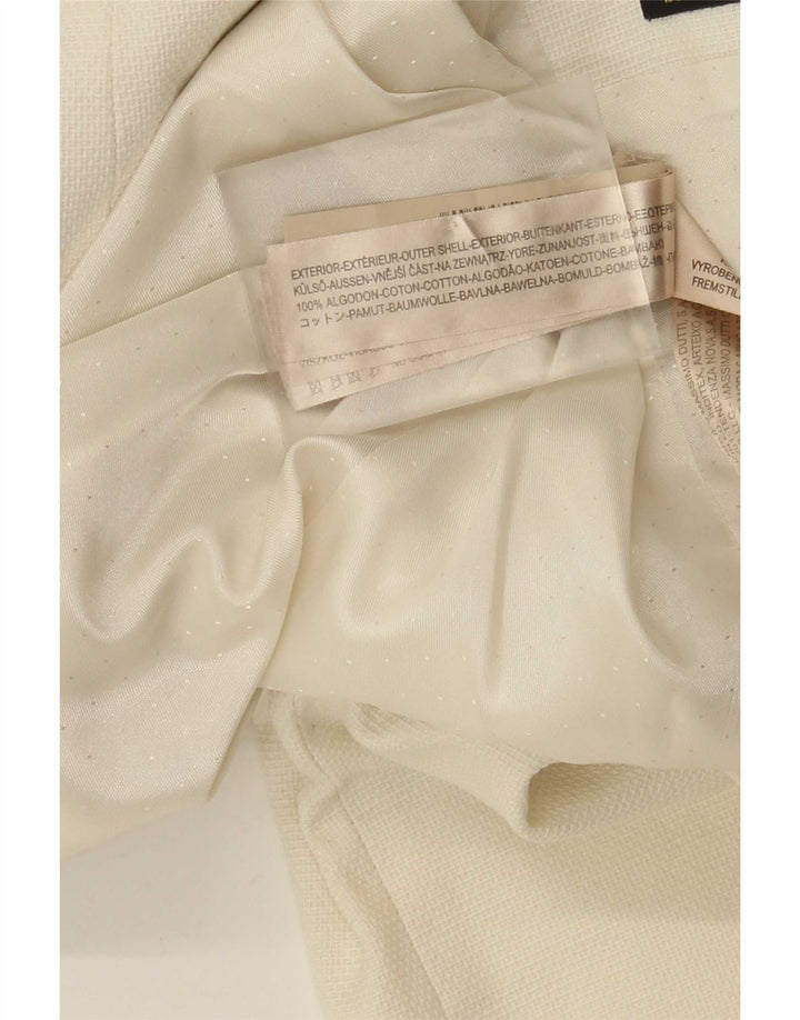 Женский пиджак на 1 пуговице Massimo Dutti EU 40, средний цвет, белый хлопок