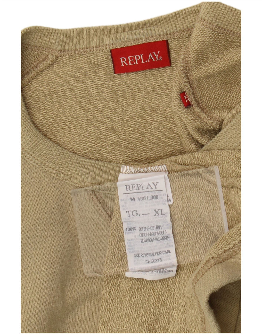 Мужской свитер REPLAY, джемпер XL, цвет хаки, хлопок с цветными блоками