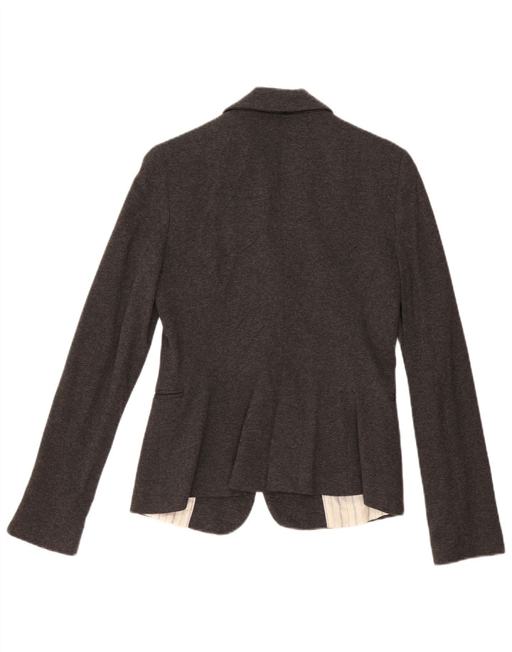 Женский пиджак Zara на 1 пуговице UK 10, маленький серый ацетат