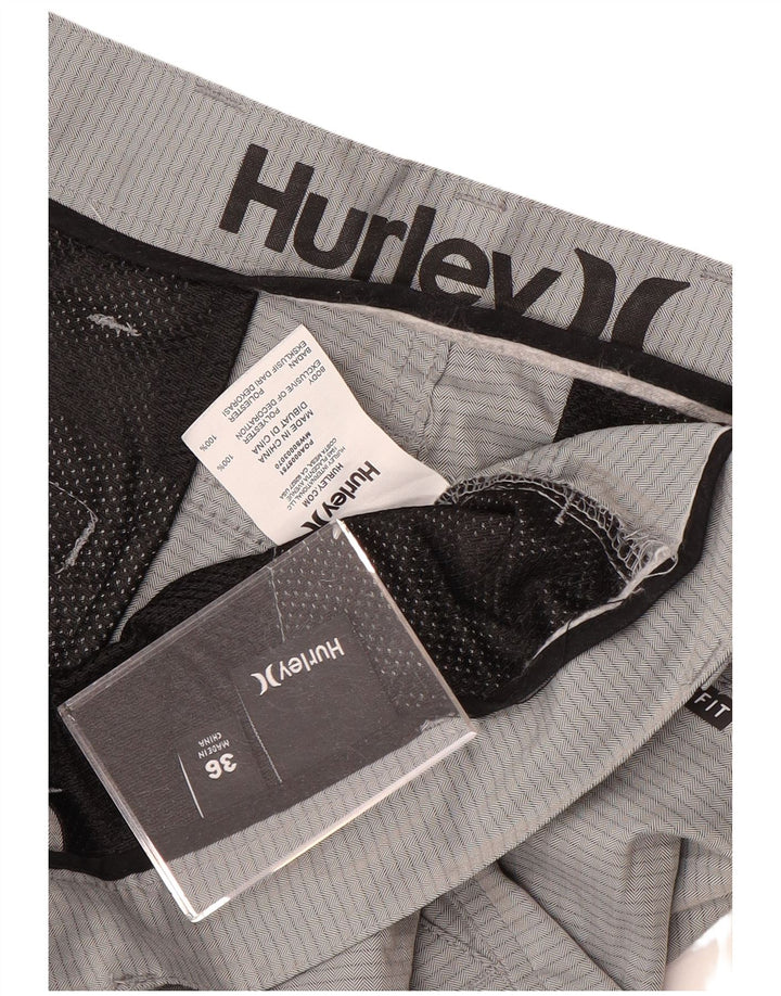 Мужские шорты чинос Hurley W36, большой серый полиэстер в тонкую полоску