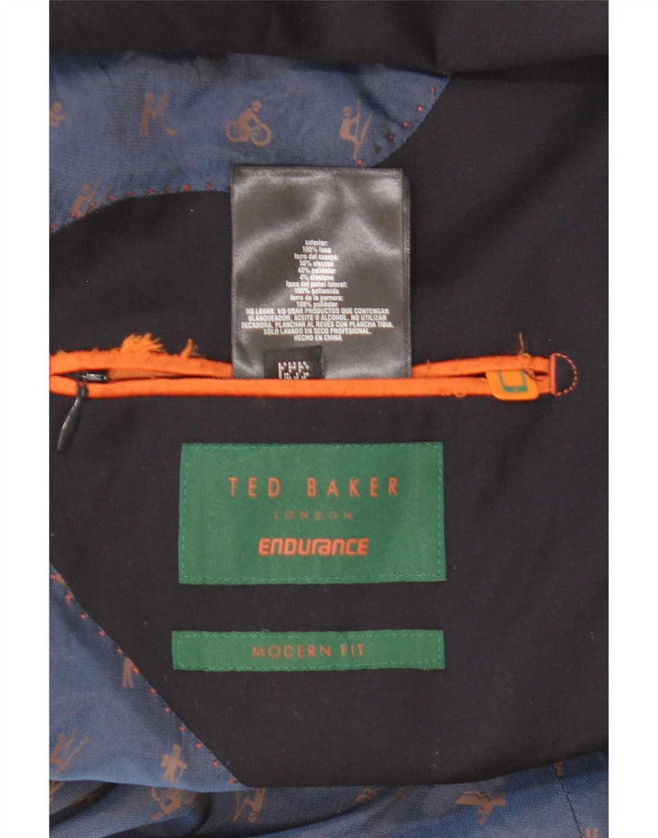 Мужской пиджак современного кроя с двумя пуговицами Ted Baker, размер 42 XL, темно-синий, шерстяной