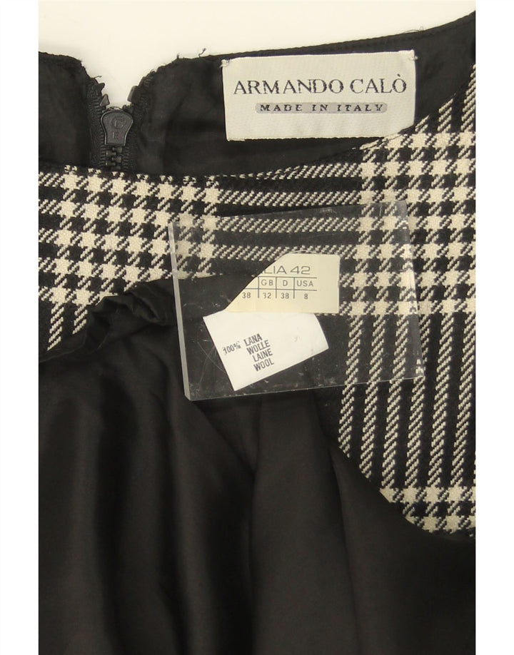 ARMANDO CALO Womens Sheath Dress US 8 Medium Black Houndstooth Wool Vintage Armando Calo and Second-Hand Armando Calo from Messina Hembry 