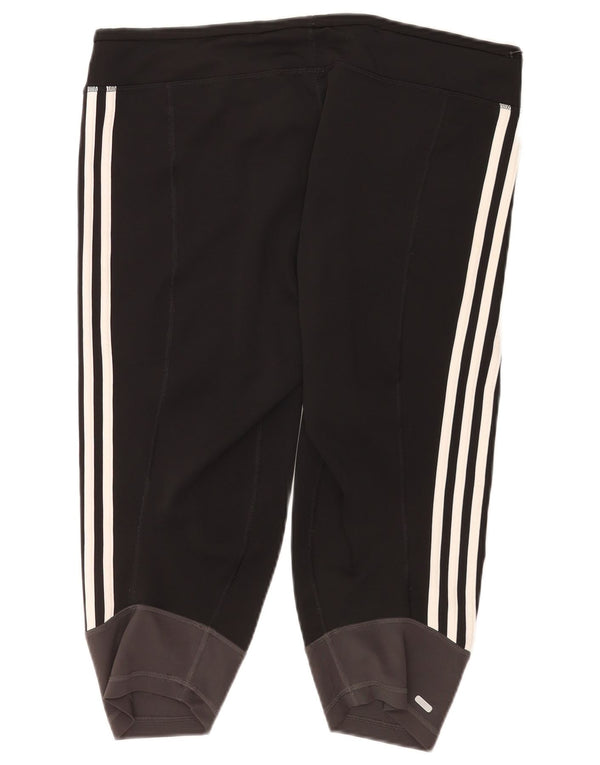 Женские спортивные шорты-бермуды Adidas Climalite UK 20/22 XL, черные с цветными блоками