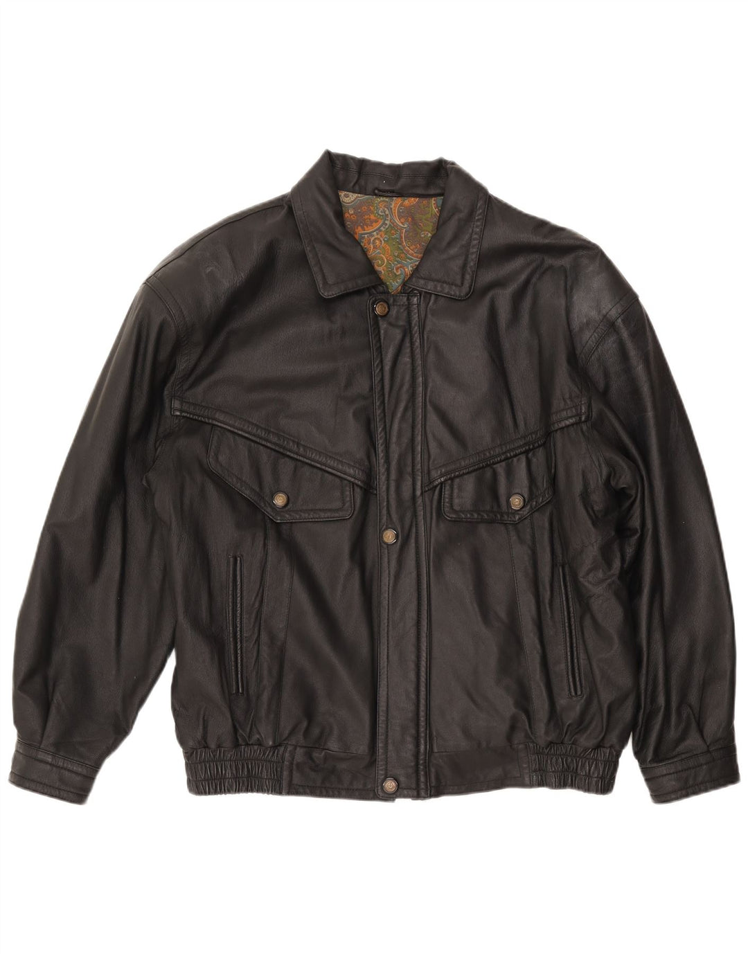 Мужская кожаная куртка CANDA UK 44 2XL черная кожа