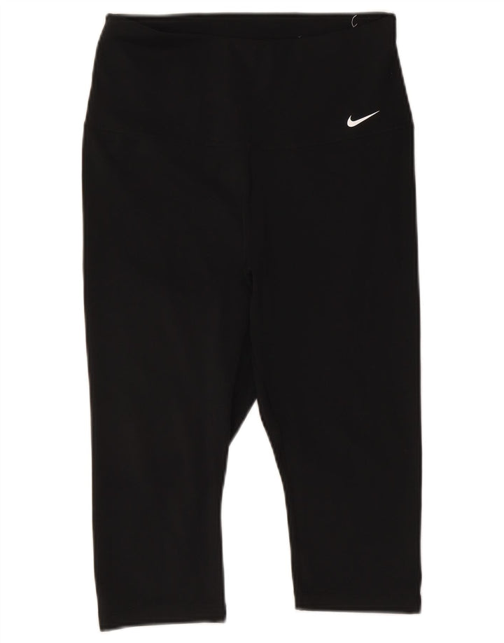 Женские леггинсы-капри Nike Dri Fit UK 12, средний черный, полиэстер