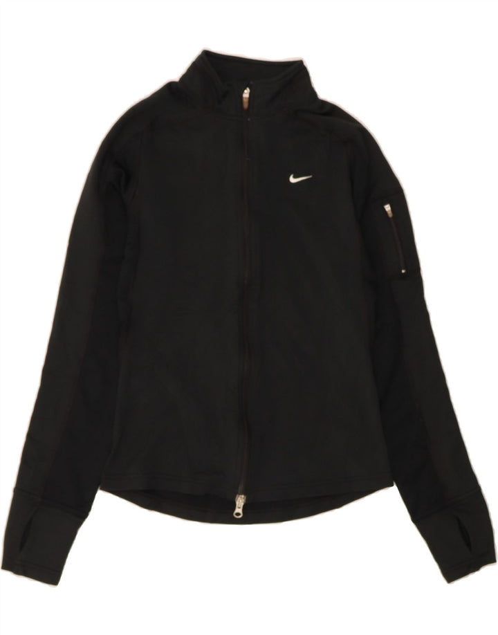 NIKE Womens Tracksuit Top Jacket US 4/6 Small Black Polyester Vintage Nike and Second-Hand Nike from Messina Hembry 