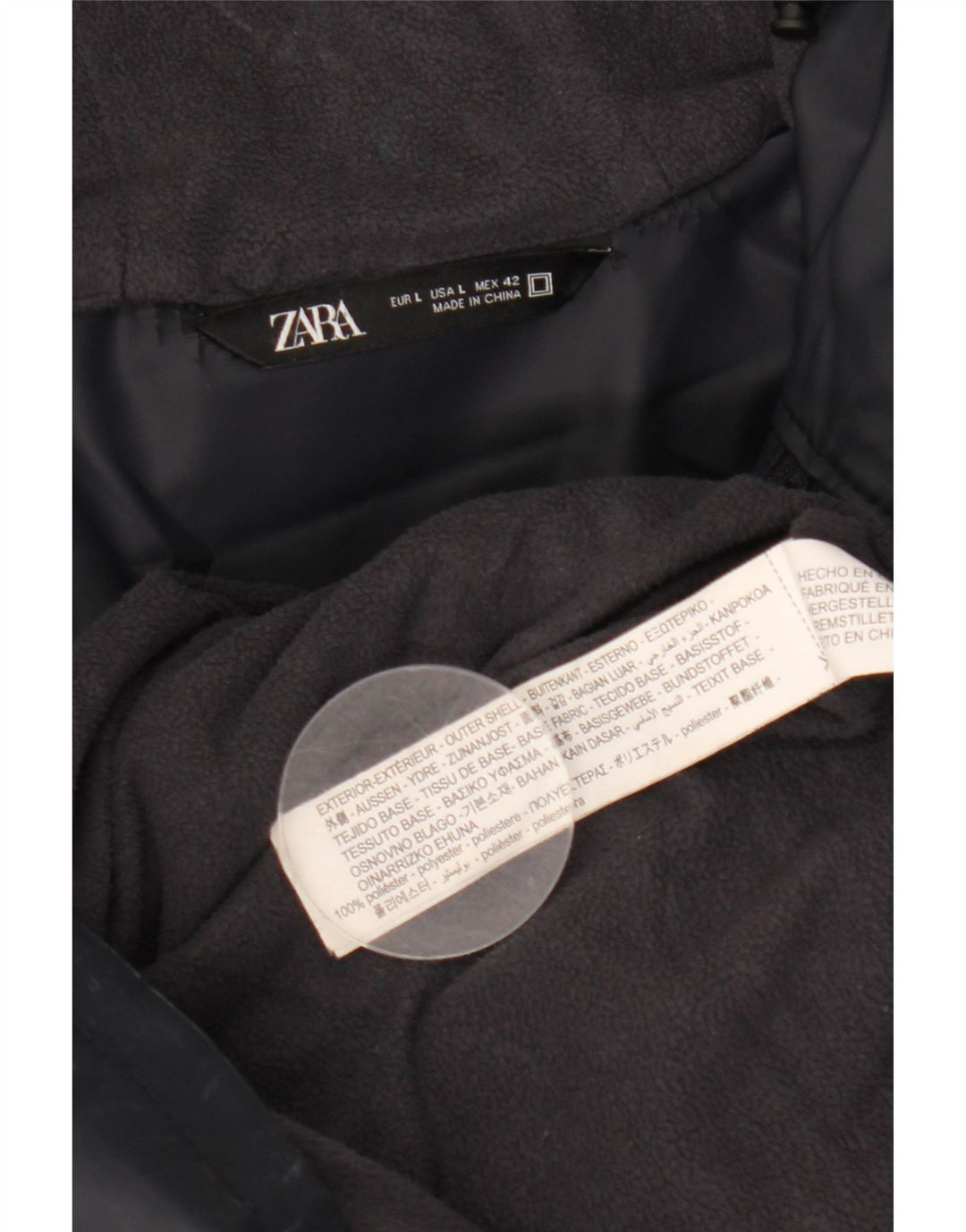 Мужская ветровка ZARA с капюшоном UK 40, большой темно-синий полиэстер