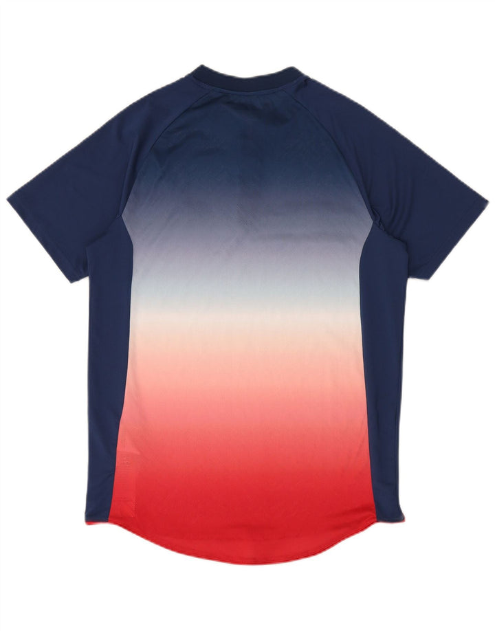 Мужская футболка Ellesse, маленькая, темно-синяя, полиэстер с цветными блоками