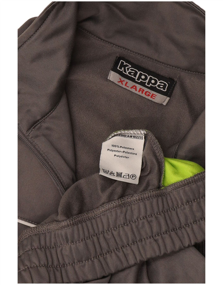 Мужской спортивный костюм Kappa, верхняя куртка XL, серый полиэстер с цветными блоками