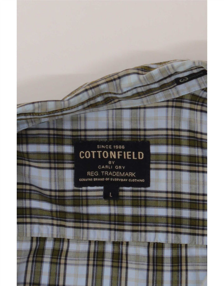 Cottonfield Mens Shirt Large Blue Check