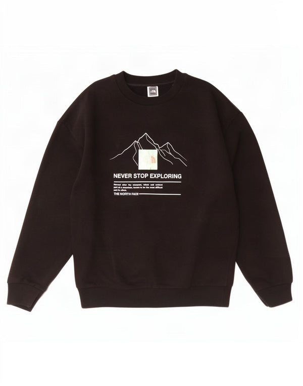 Женский свитер с рисунком The North Face, хлопковый джемпер, Великобритания 14, средний черный