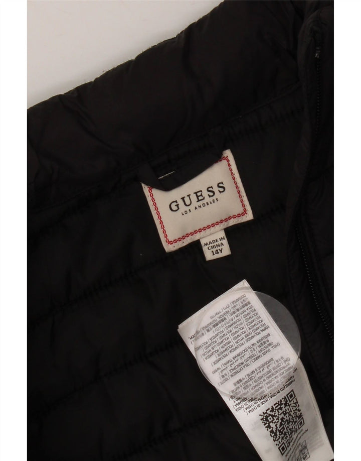 Утепленный жилет Guess для мальчиков 13-14 лет, черный из полиамида