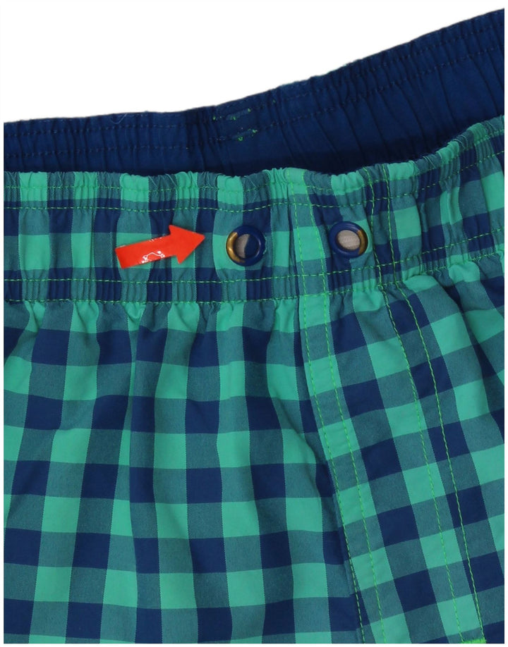 Мужские шорты для плавания Adidas, большие бирюзовые, нейлоновые в клетку