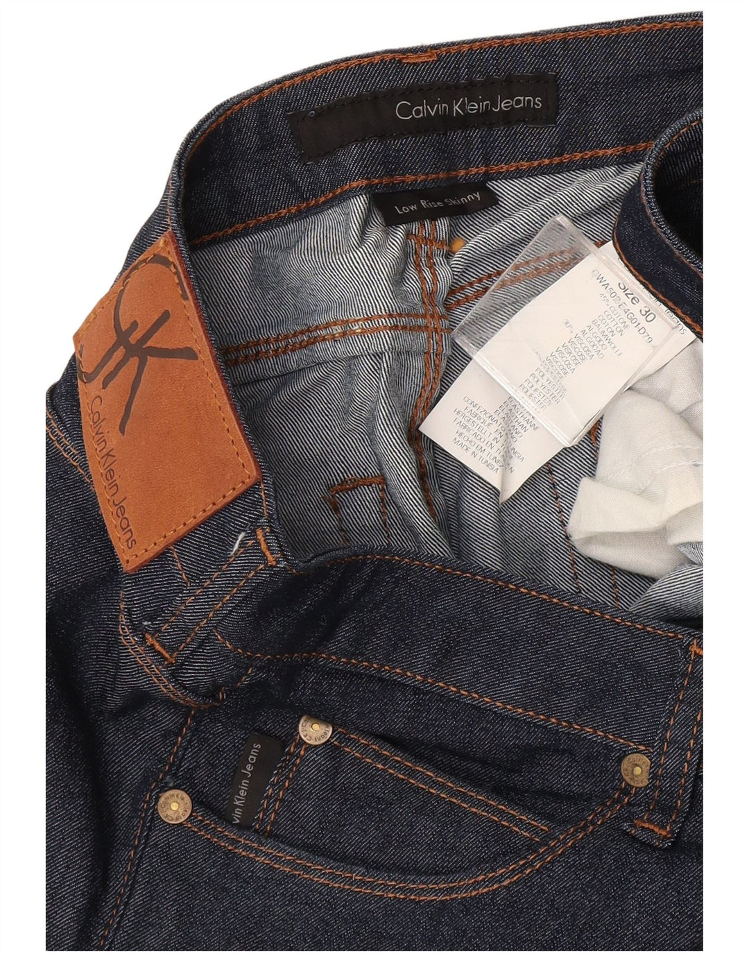 Женские джинсы скинни CALVIN KLEIN W30 L34 Темно-синие, хлопок