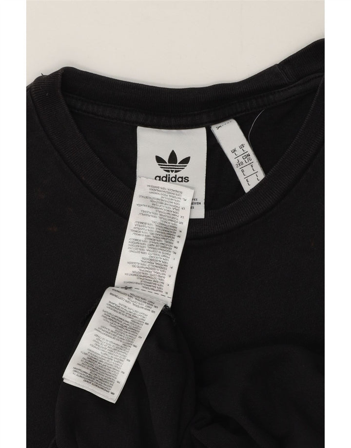 Мужская футболка Adidas Top большого размера из хлопка черного цвета