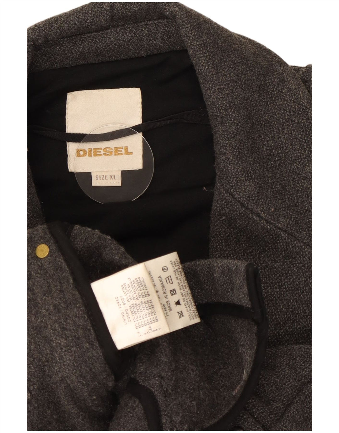 Мужская куртка Diesel в стиле милитари UK 42 XL серая из полиэстера
