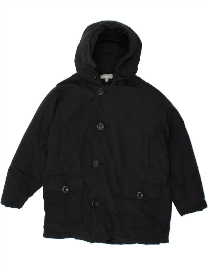 ASICS Boys Hooded Padded Jacket 12-13 Years Black Vintage Asics and Second-Hand Asics from Messina Hembry 