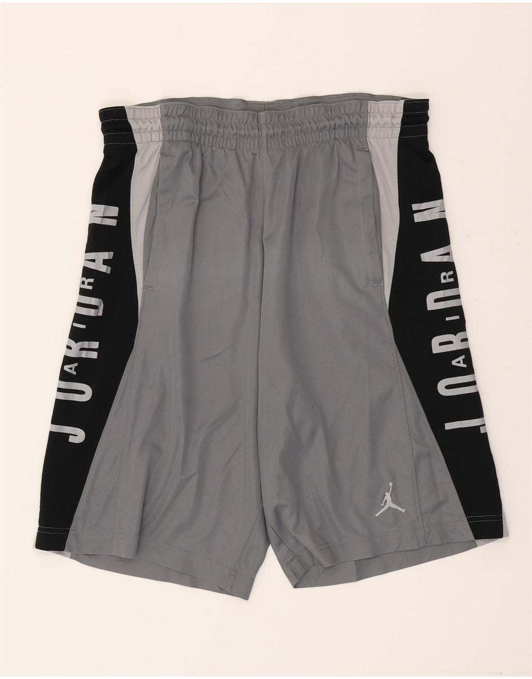 Мужские спортивные шорты Jordan Dri Fit с графическим рисунком, маленькие серые, полиэстер с цветными блоками