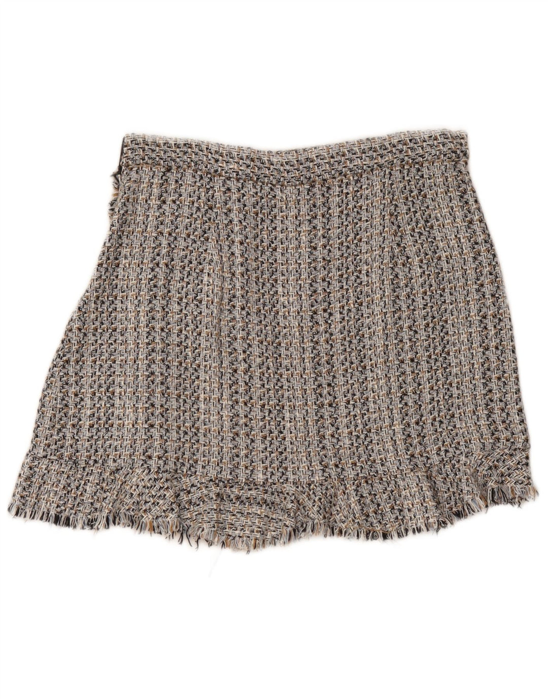 Женская юбка-трапеция Zara, большая, серая, хлопок с крапинками, W30