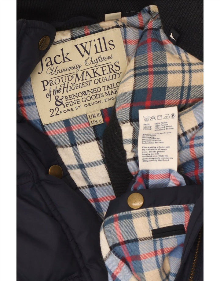 Женский стеганый жилет JACK WILLS UK 10, маленький размер, темно-синий, нейлон