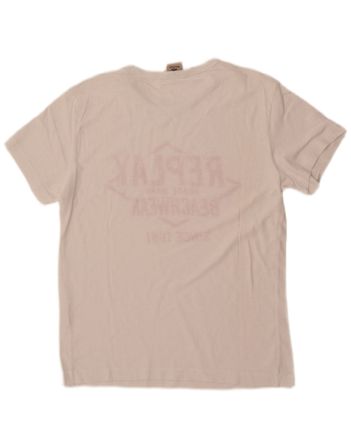 Мужская футболка с рисунком Replay, маленький белый цвет