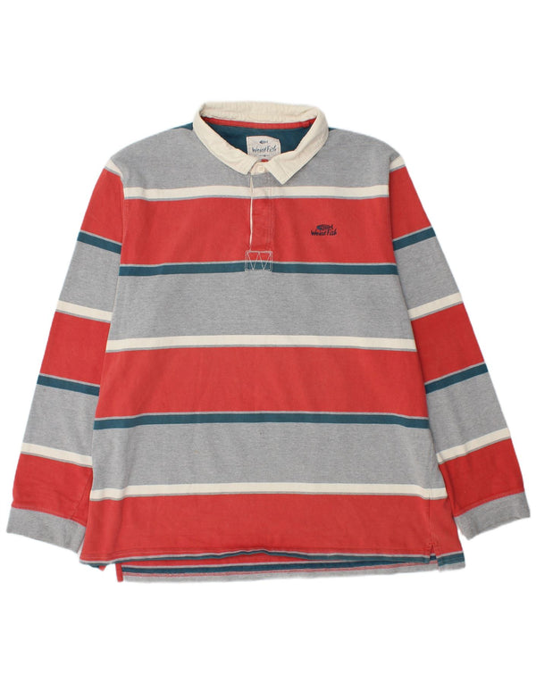 Мужская рубашка-поло для регби WEIRD FISH с длинным рукавом 2XL, разноцветная полоска
