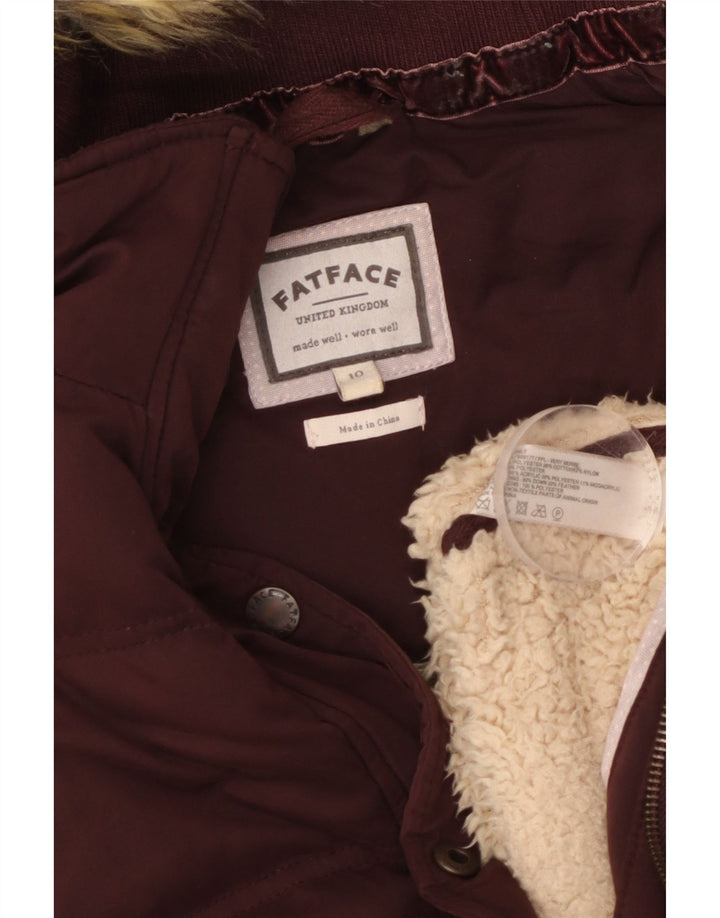 Женский утепленный жилет с капюшоном Fat Face UK 10, маленький бордовый полиэстер