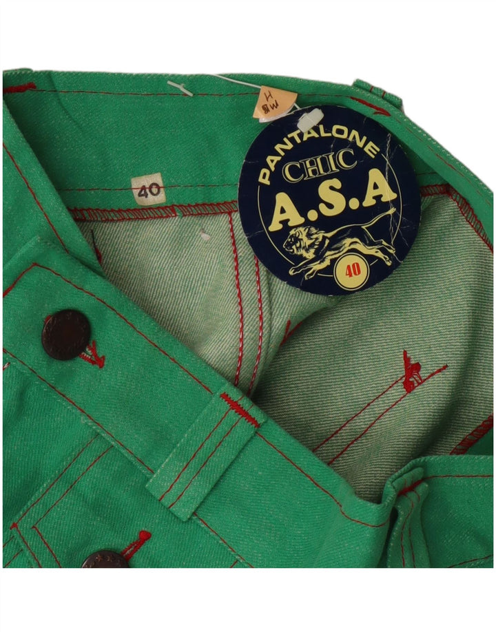 Шикарные женские повседневные брюки-клеш IT 40 Small W24 L28 Зеленые