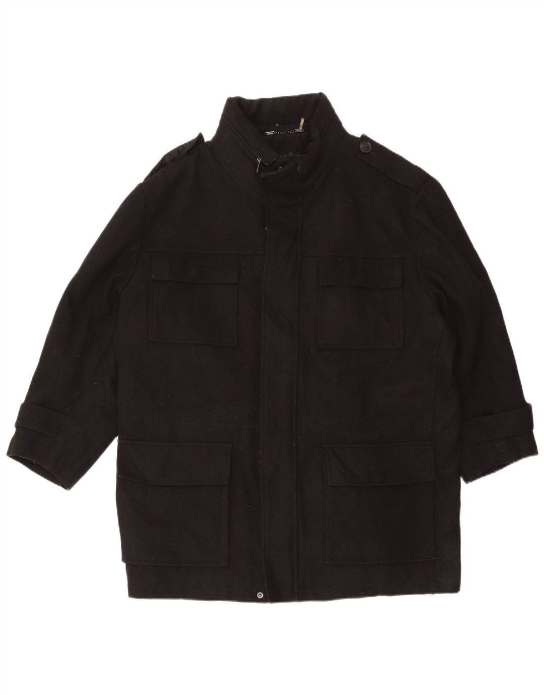 Мужская куртка в стиле милитари Calvin Klein UK 42 XL, черная шерсть