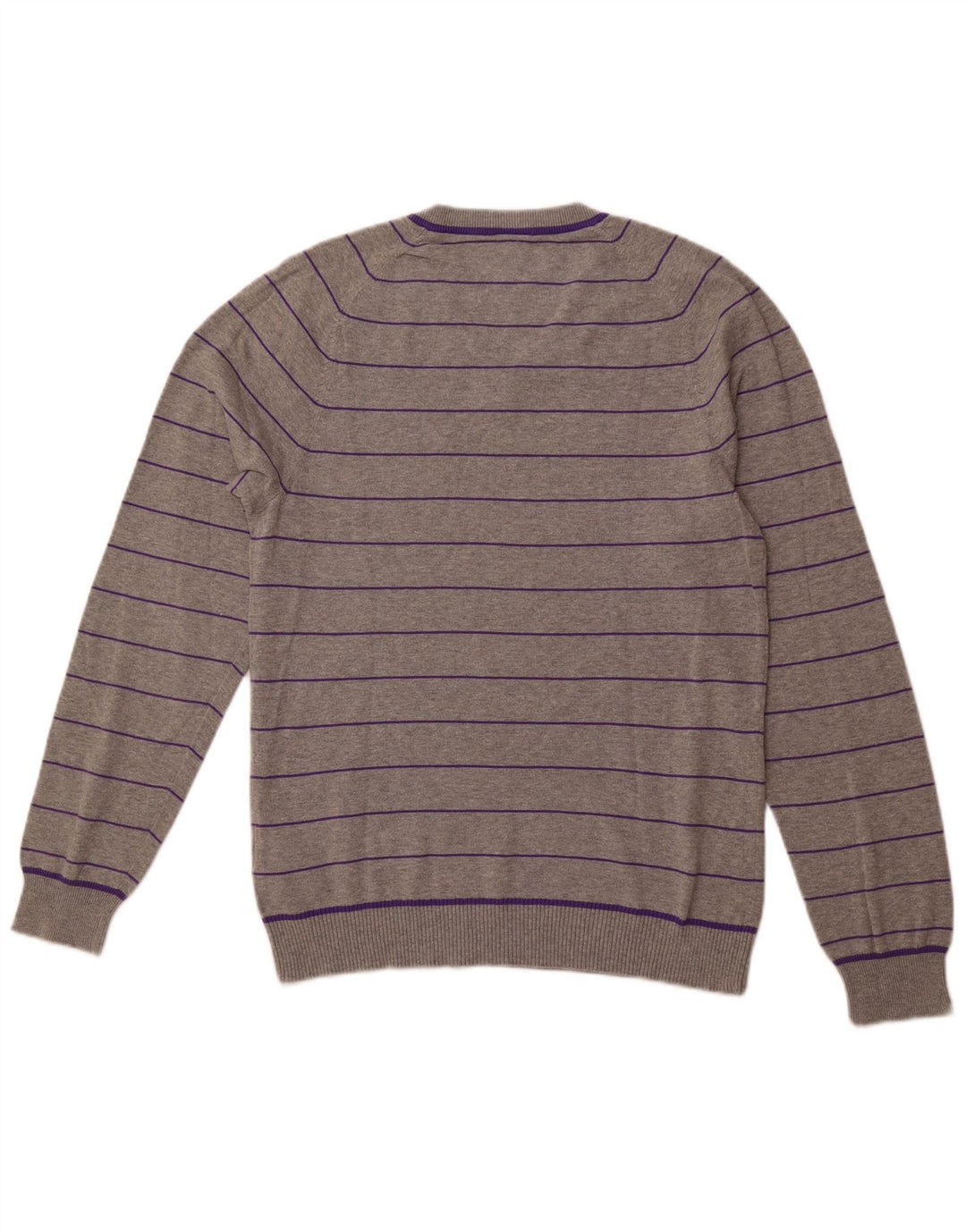 Мужской свитер NIKE с v-образным вырезом, Великобритания, размер 38/40, хлопковый средний серый в полоску