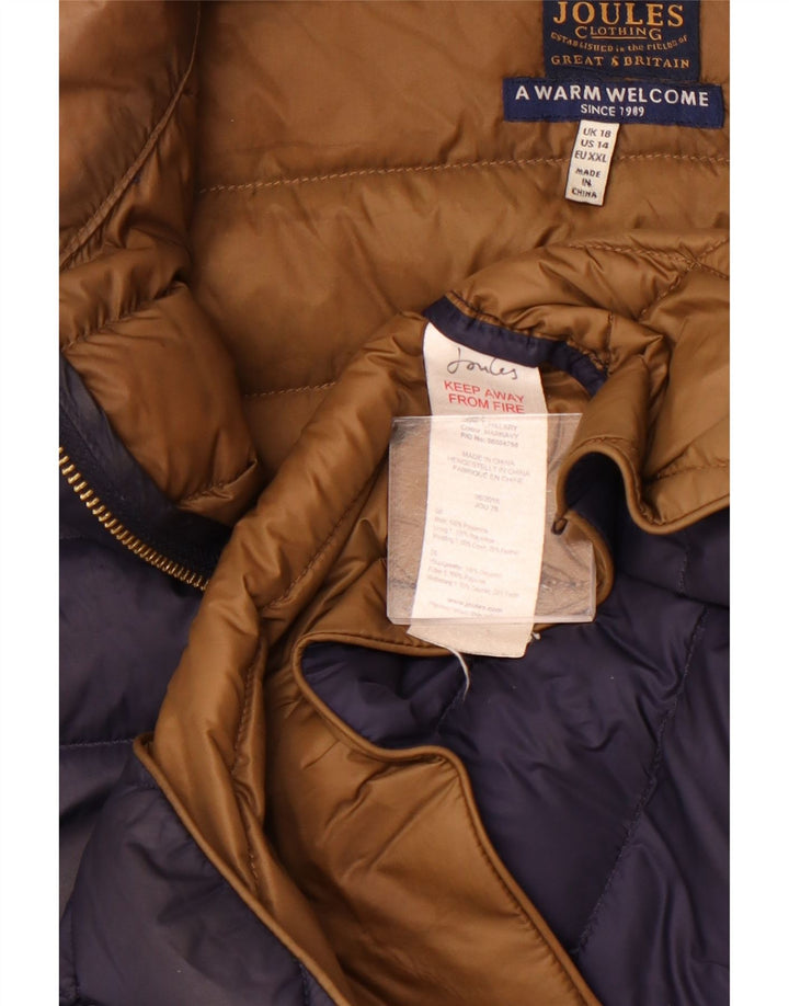 Женская стеганая куртка Joules UK 18 XL Темно-синий полиамид