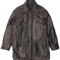 Винтажное мужское кожаное пальто IT 48 Medium Black Leather