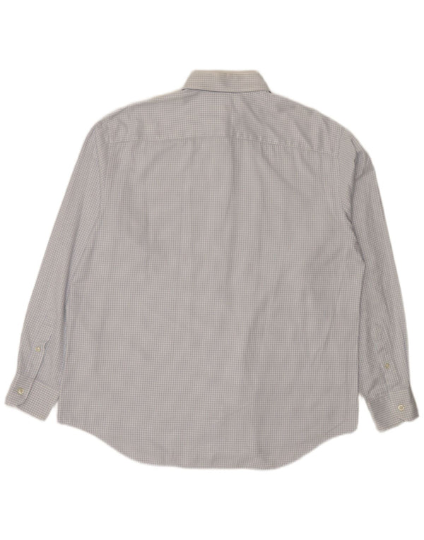 Pierre Cardin Mens Flannel Shirt Size 43 XL White Check Cotton