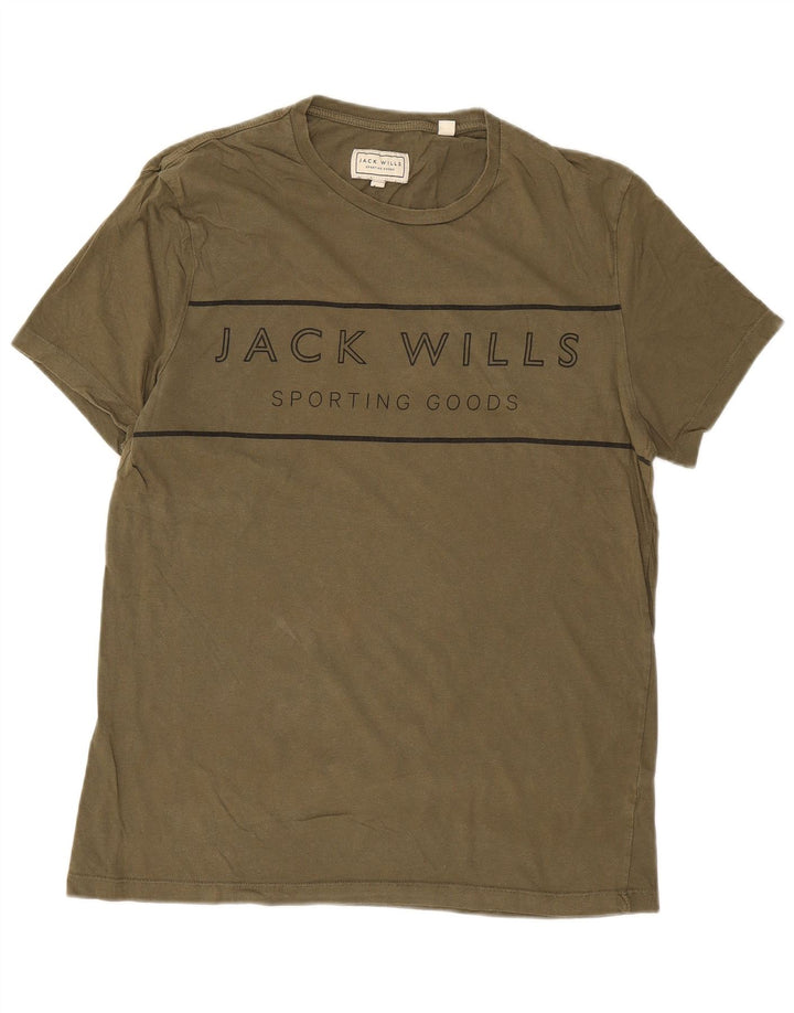 Мужская футболка с рисунком Jack Wills, средний цвет, хаки, хлопок