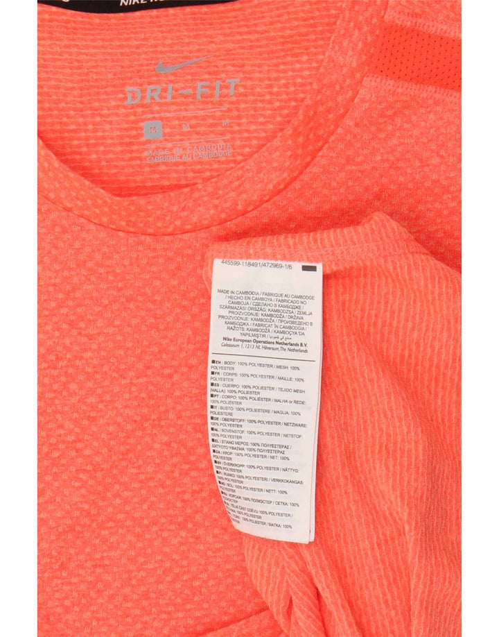 Мужская футболка Nike Dri Fit из полиэстера среднего оранжевого цвета