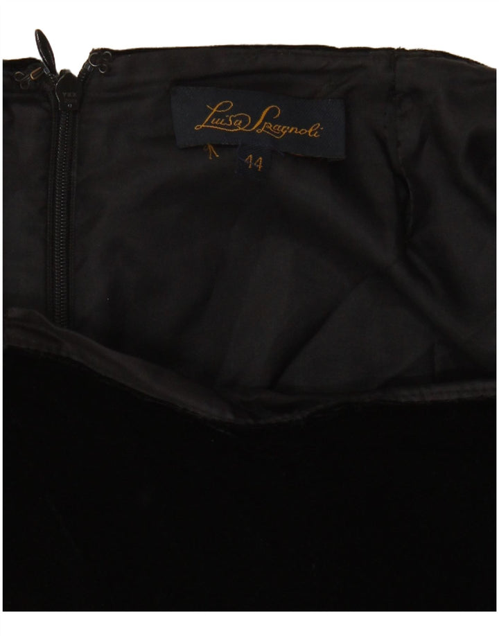 LUISA SPAGNOLI Женская велюровая юбка-труба IT 44 Medium W30 Черная вискоза