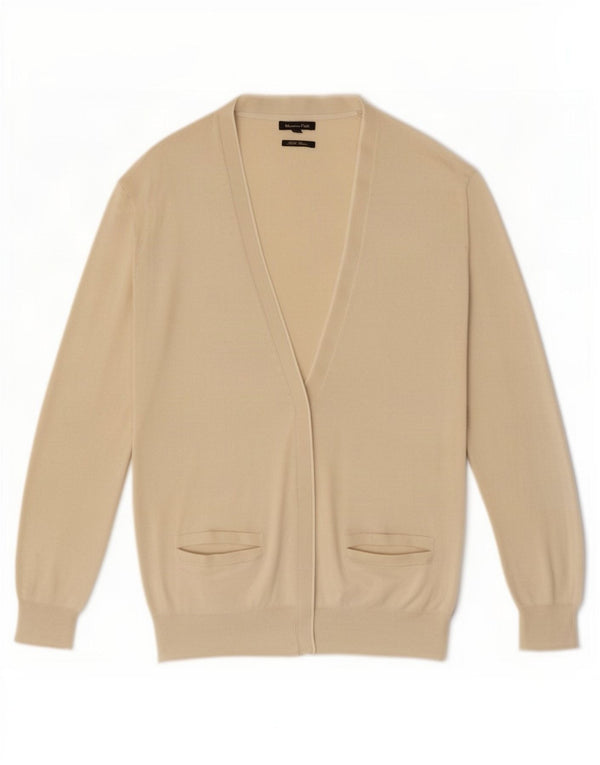 Женский кардиган Massimo Dutti UK 10, маленький, бежевый, шелковый