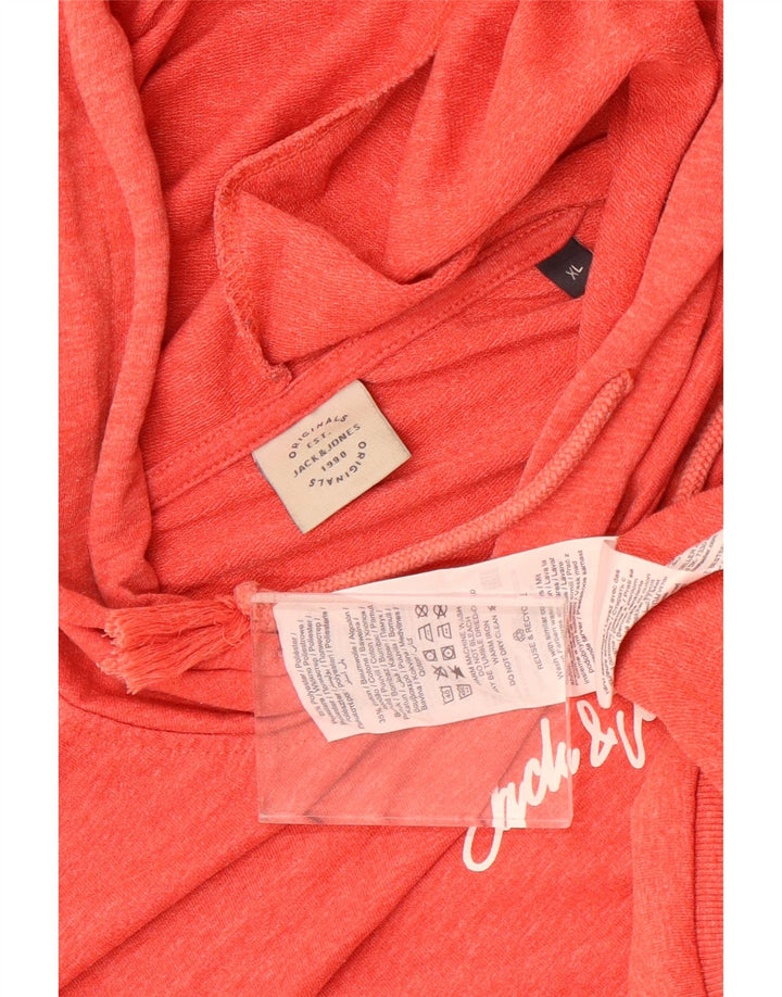Мужской джемпер с капюшоном Jack & Jones XL, красный полиэстер