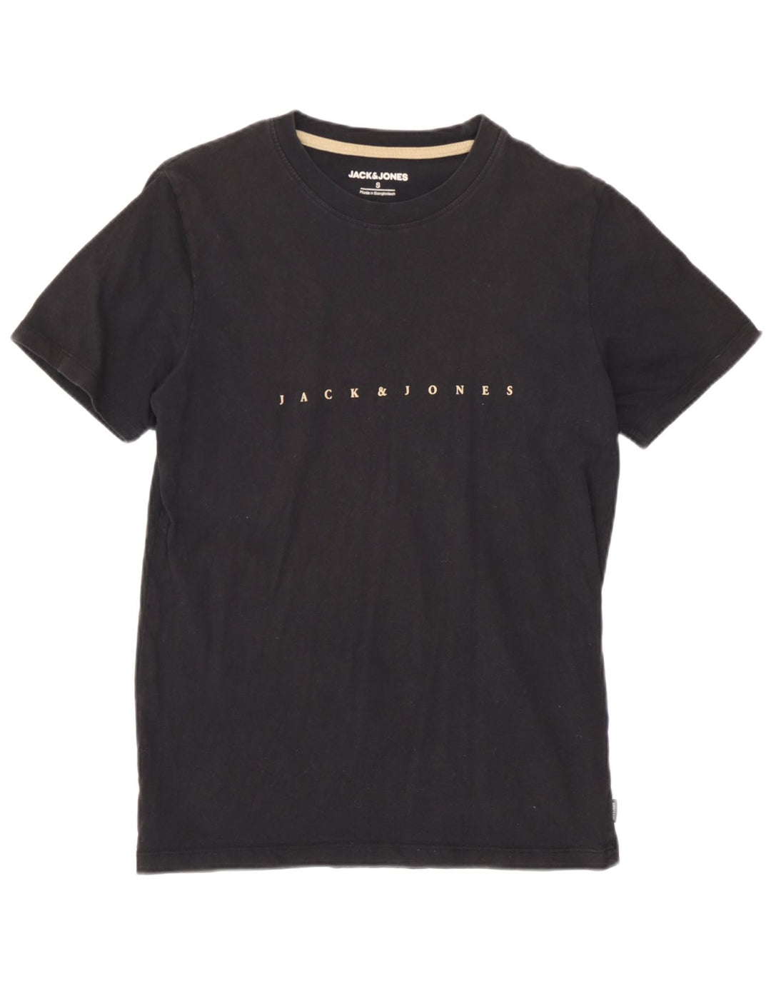 Мужская футболка с рисунком Jack & Jones, маленький черный хлопковый топ