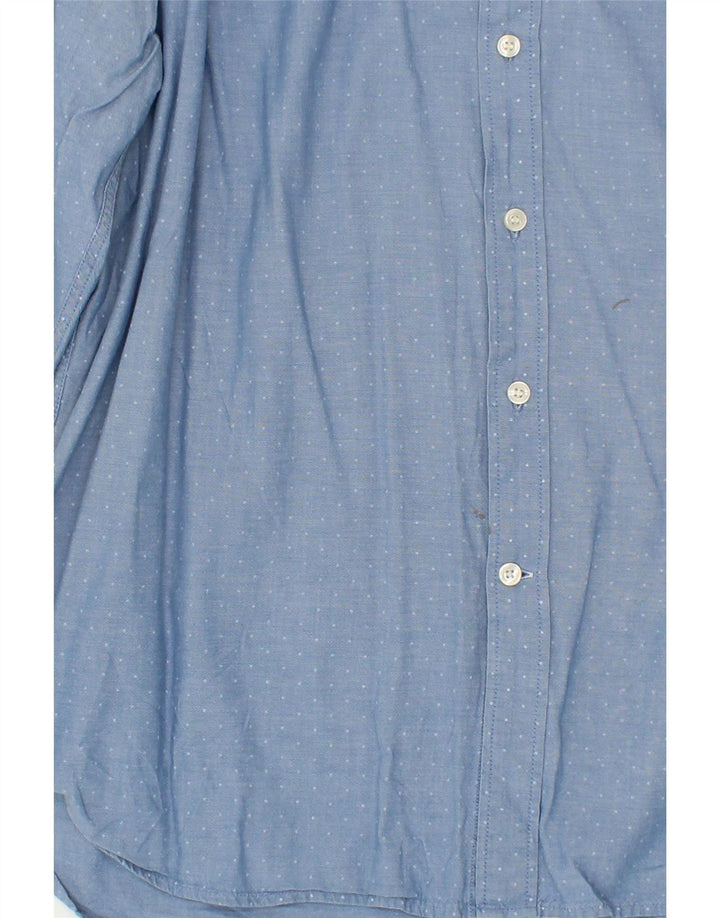 DOCKERS Mens Modern Classic Shirt XL Blue Spotted Cotton Vintage Dockers and Second-Hand Dockers from Messina Hembry 