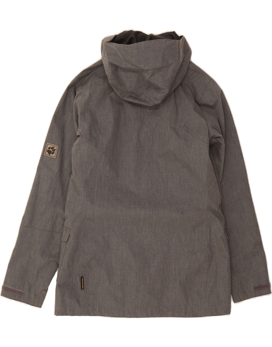 JACK WOLFSKIN Womens Hooded Rain Jacket UK 12/14 Medium Grey Polyester Vintage Jack Wolfskin and Second-Hand Jack Wolfskin from Messina Hembry 