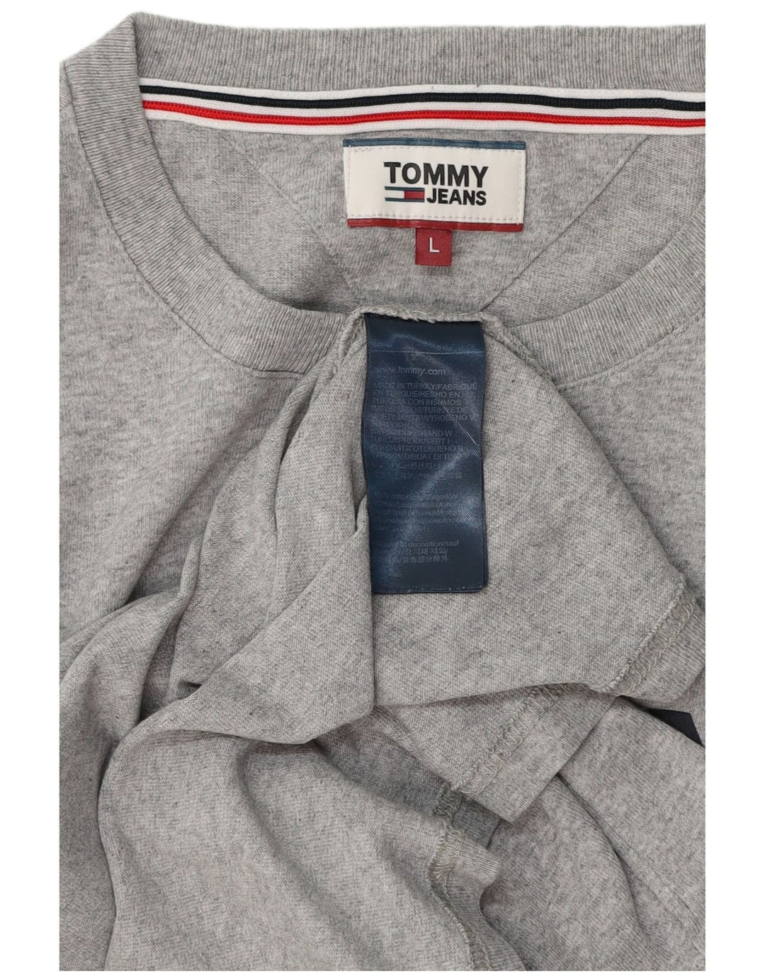 TOMMY HILFIGER Мужская футболка с рисунком, большой размер, серый хлопок
