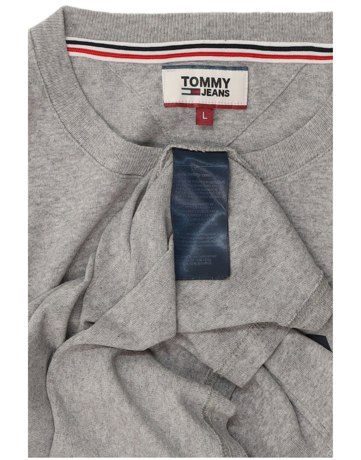 TOMMY HILFIGER Мужская футболка с рисунком, большой размер, серый хлопок