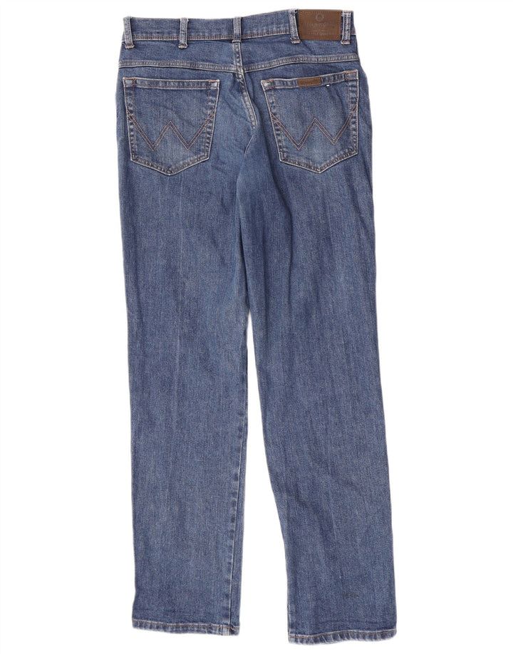 Мужские прямые джинсы Wrangler стандартного кроя W34 L34, синий хлопок