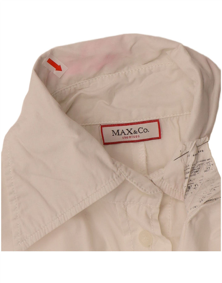 Женская рубашка-сорочка Max & Co. UK 12, средний размер, белый хлопок, хлопок