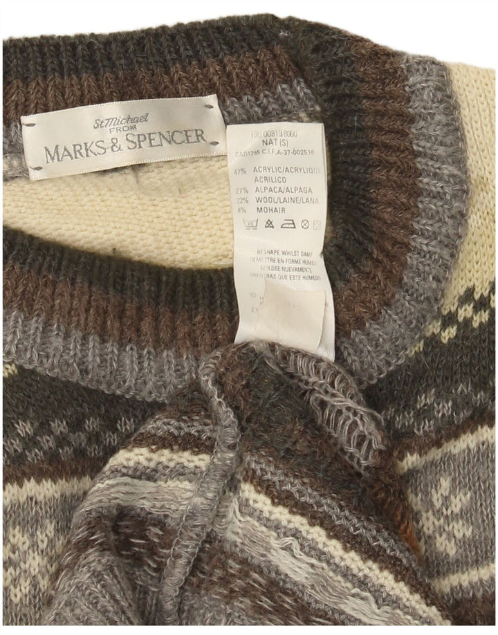 Мужской свитер с круглым вырезом Marks & Spencer St. Michael, маленький коричневый