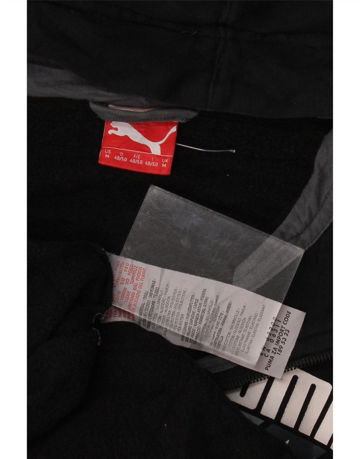 Мужской свитер с капюшоном на молнии Puma, средний черный, хлопковый