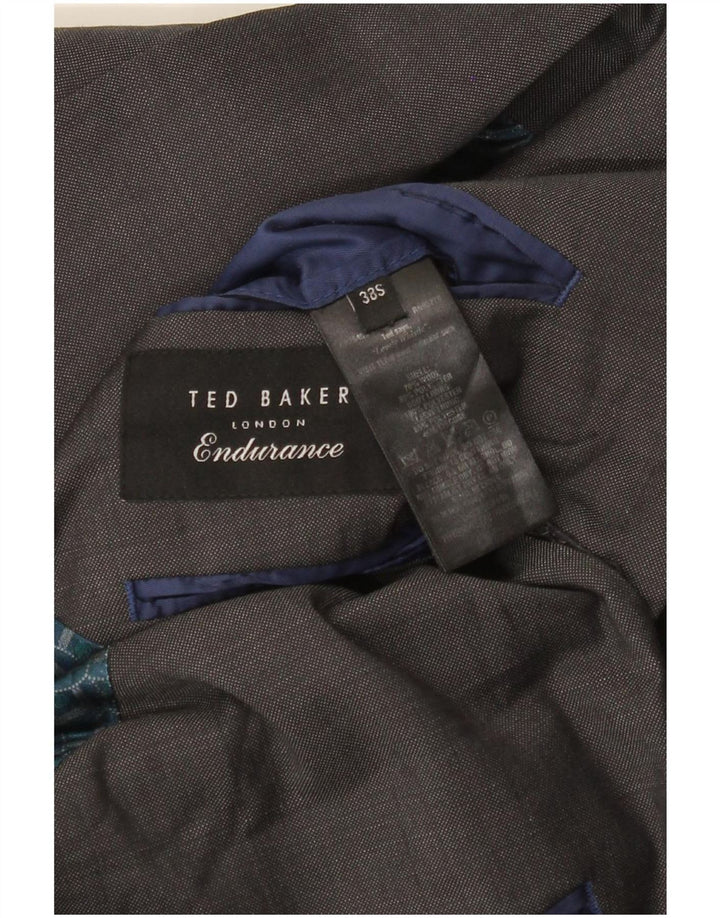Мужской приталенный пиджак с двумя пуговицами Ted Baker, Великобритания 38, средний серый шерстяной