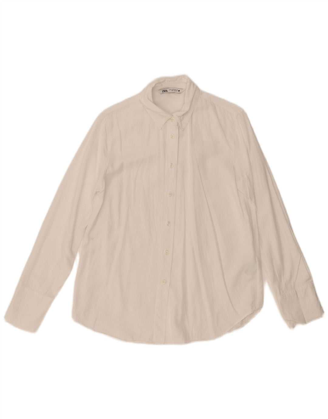 Женская рубашка Zara UK 10, маленькая, белая, лиоцелл